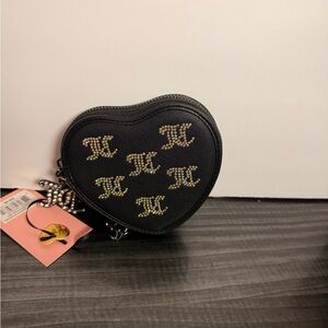 Heart-Shaped Black Crossbody Bag